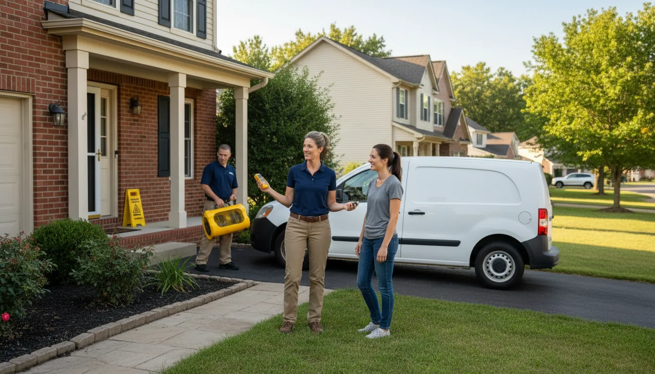 Residential water damage restoration in Edinburg, IL